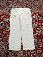 Lacoste White Cotton Linen Blend Straight FIT Chino PANTS - 34