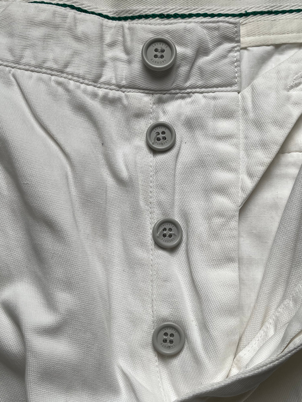 Lacoste White Cotton Linen Blend Straight FIT Chino PANTS - 34