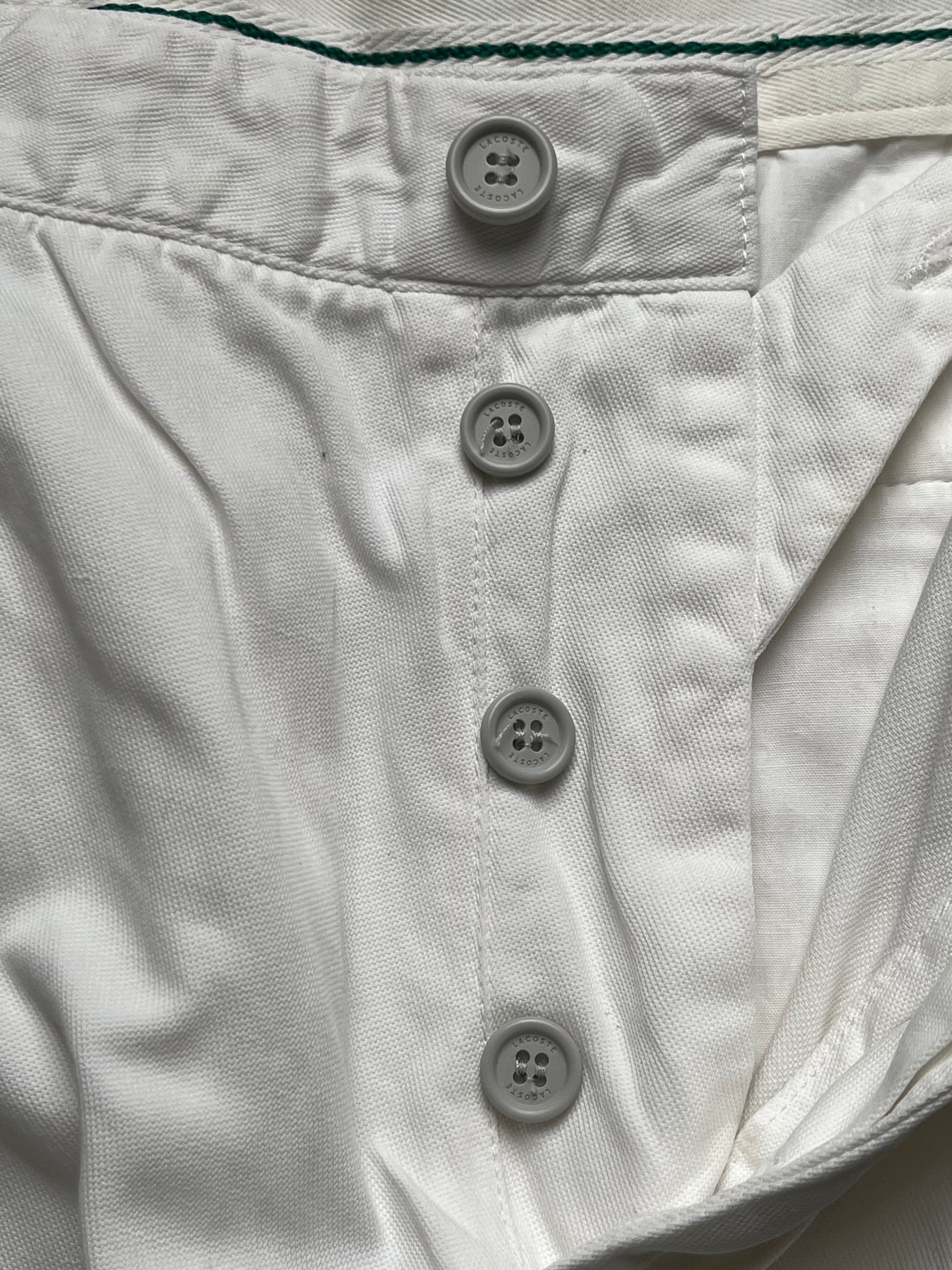 Lacoste White Cotton Linen Blend Straight FIT Chino PANTS - 34