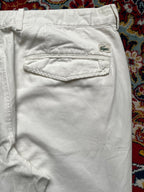 Lacoste White Cotton Linen Blend Straight FIT Chino PANTS - 34