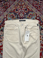 Vintage Versace Jeans Couture Cream Striped Straight FIT Cotton Jeans - 32