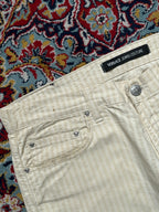 Vintage Versace Jeans Couture Cream Striped Straight FIT Cotton Jeans - 32