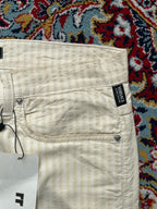 Vintage Versace Jeans Couture Cream Striped Straight FIT Cotton Jeans - 32