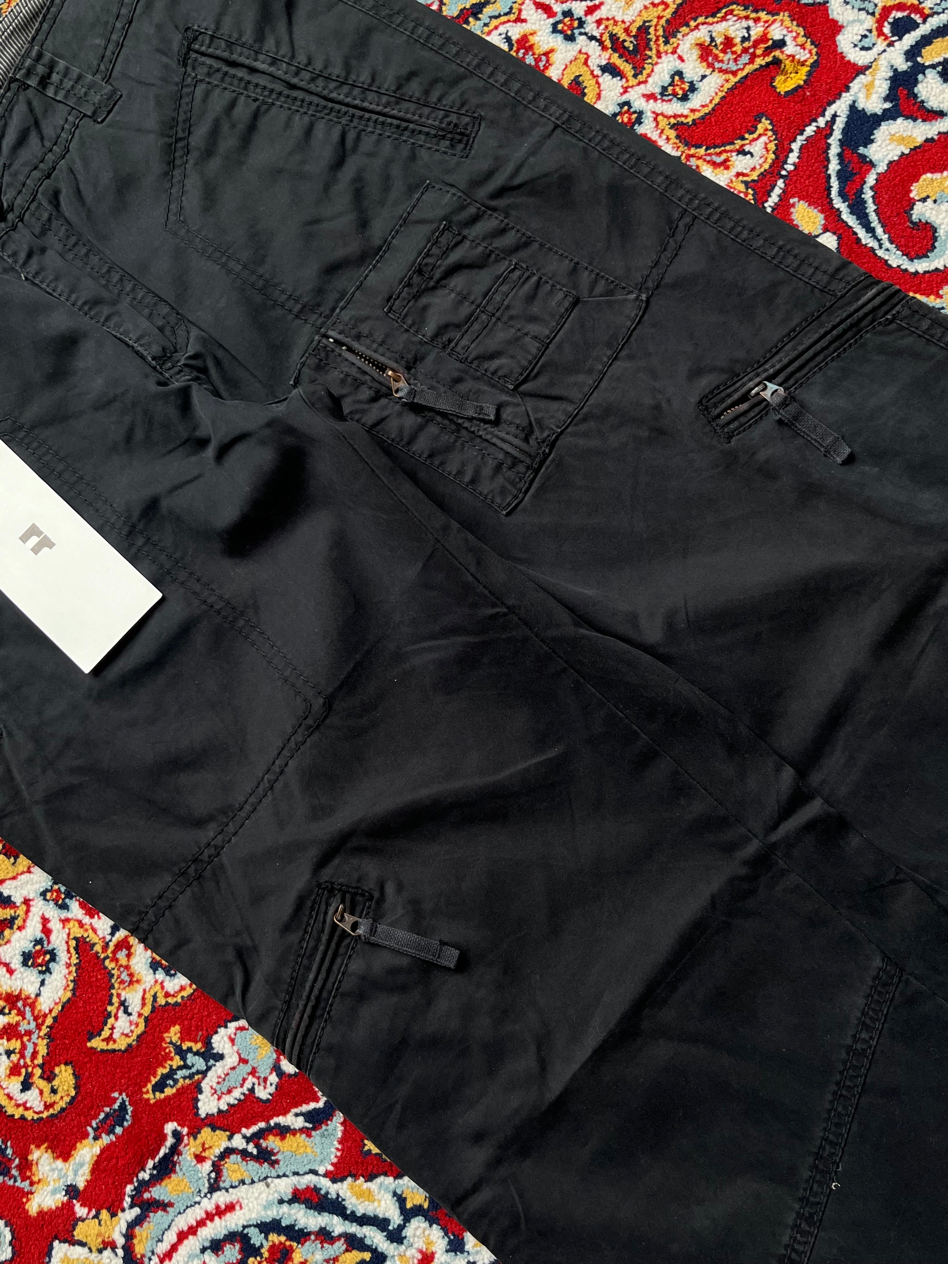 Vintage Esprit Black Multi Pocket Utility Wide FIT Cargo Pants - 28