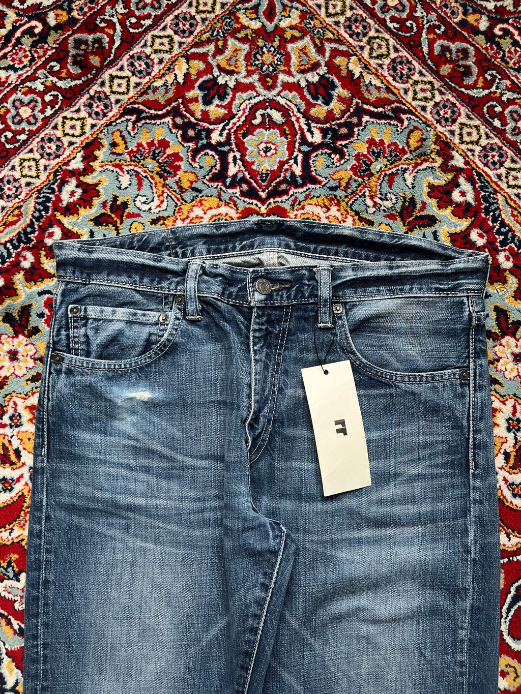 Levi's 527 Slim Bootcut Medium WashED Distressed JEANS - 34
