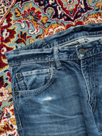 Levi's 527 Slim Bootcut Medium WashED Distressed JEANS - 34