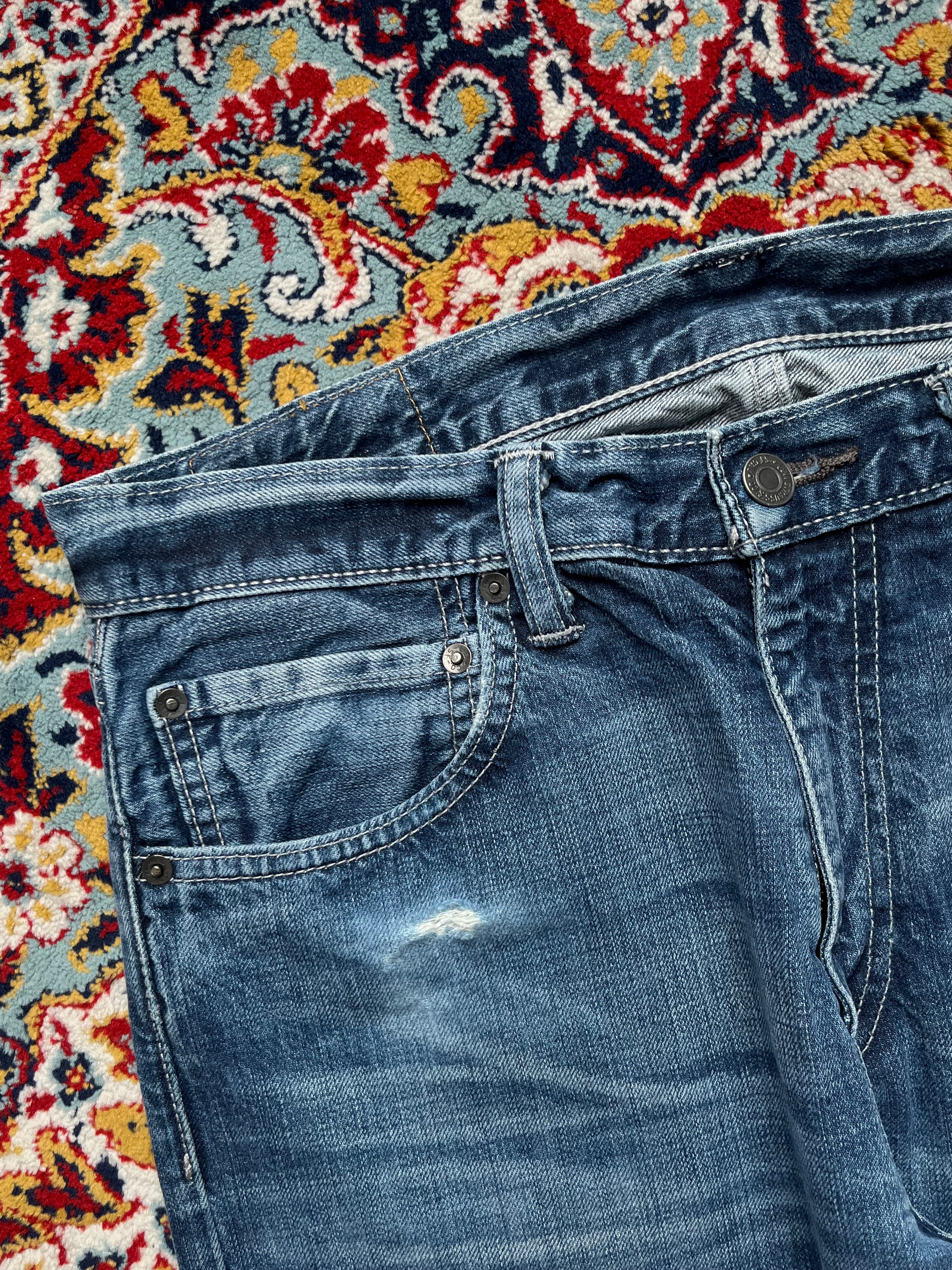 Levi's 527 Slim Bootcut Medium WashED Distressed JEANS - 34