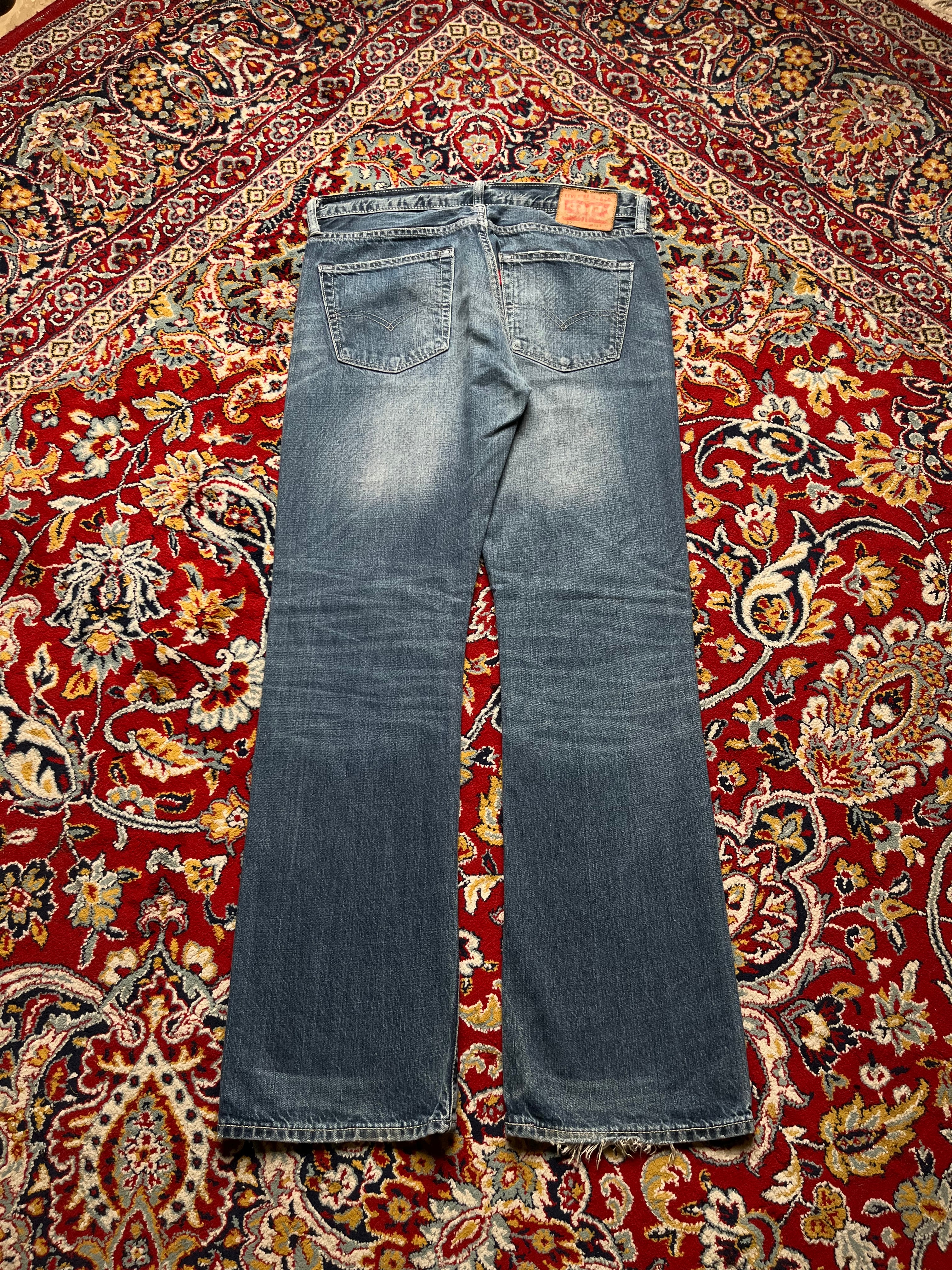 Levi's 527 Slim Bootcut Medium WashED Distressed JEANS - 34