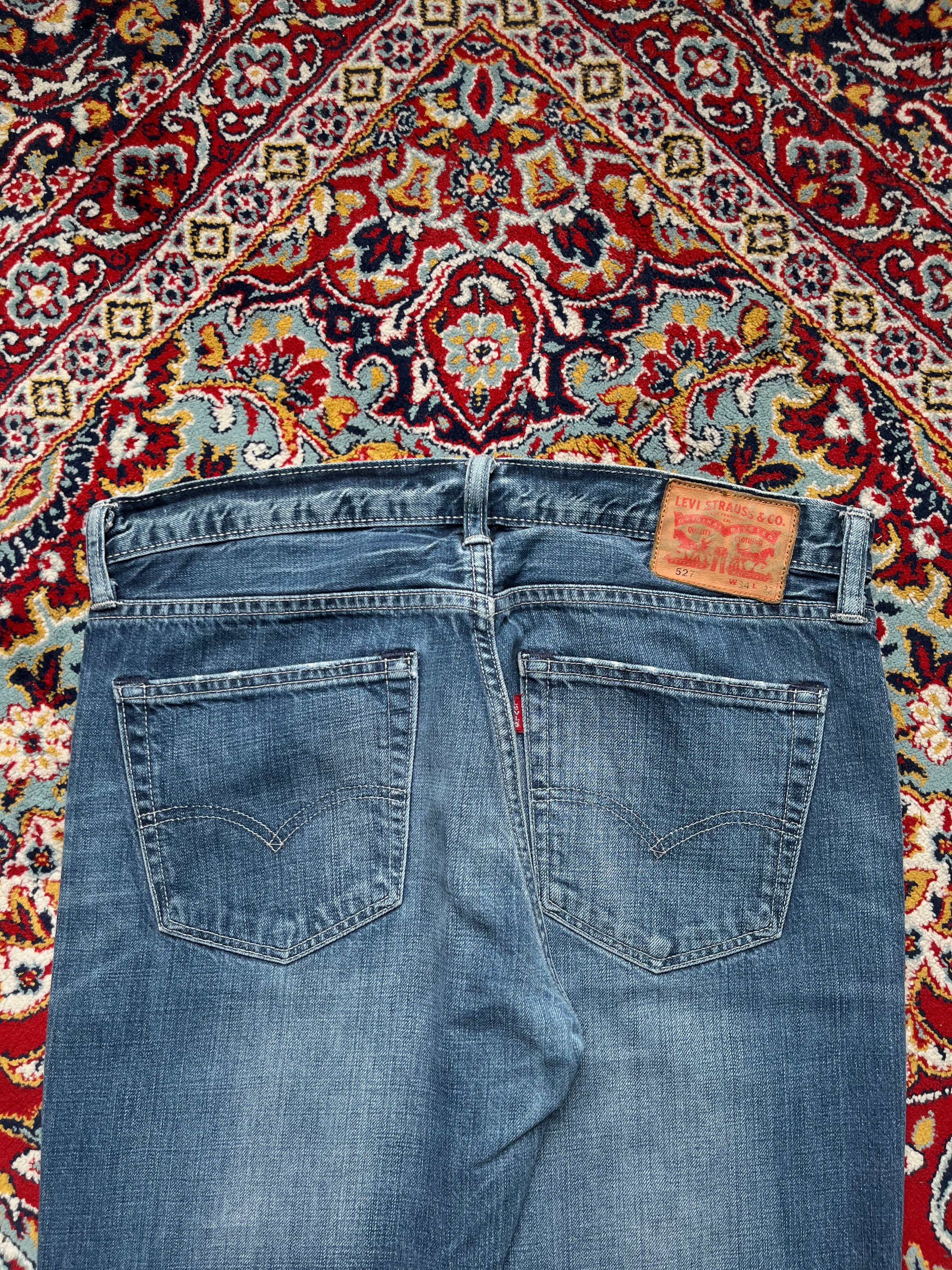 Levi's 527 Slim Bootcut Medium WashED Distressed JEANS - 34