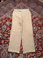 Magnum Man Beige Tan Flat Front Straight FIT Linen PANTS - 34