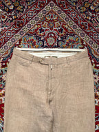 Magnum Man Beige Tan Flat Front Straight FIT Linen PANTS - 34