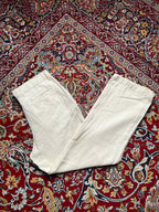 WE Fashion Off White Cream Relaxed FIT Linen PANTS - 34