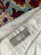 WE Fashion Off White Cream Relaxed FIT Linen PANTS - 34