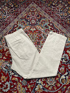 H&M Regular Fit Beige Oatmeal Linen Blend Drawstring PANTS - 32