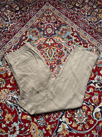 H&M Regular Fit Khaki Linen Drawstring Casual PANTS - 32