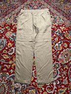 H&M Regular Fit Khaki Linen Drawstring Casual PANTS - 32