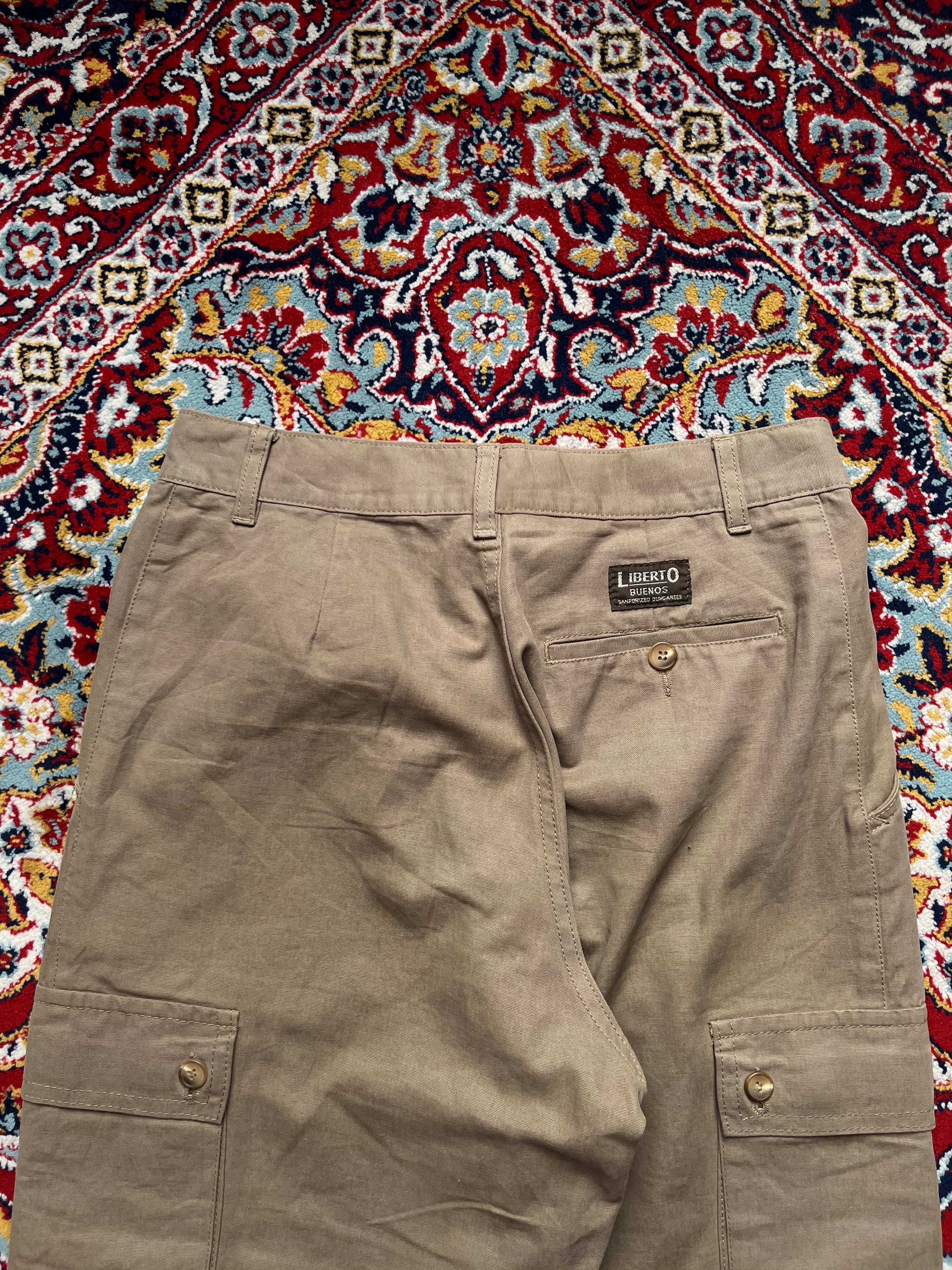 Vintage Liberto Buenos Brown Khaki Cargo PANTS - 28
