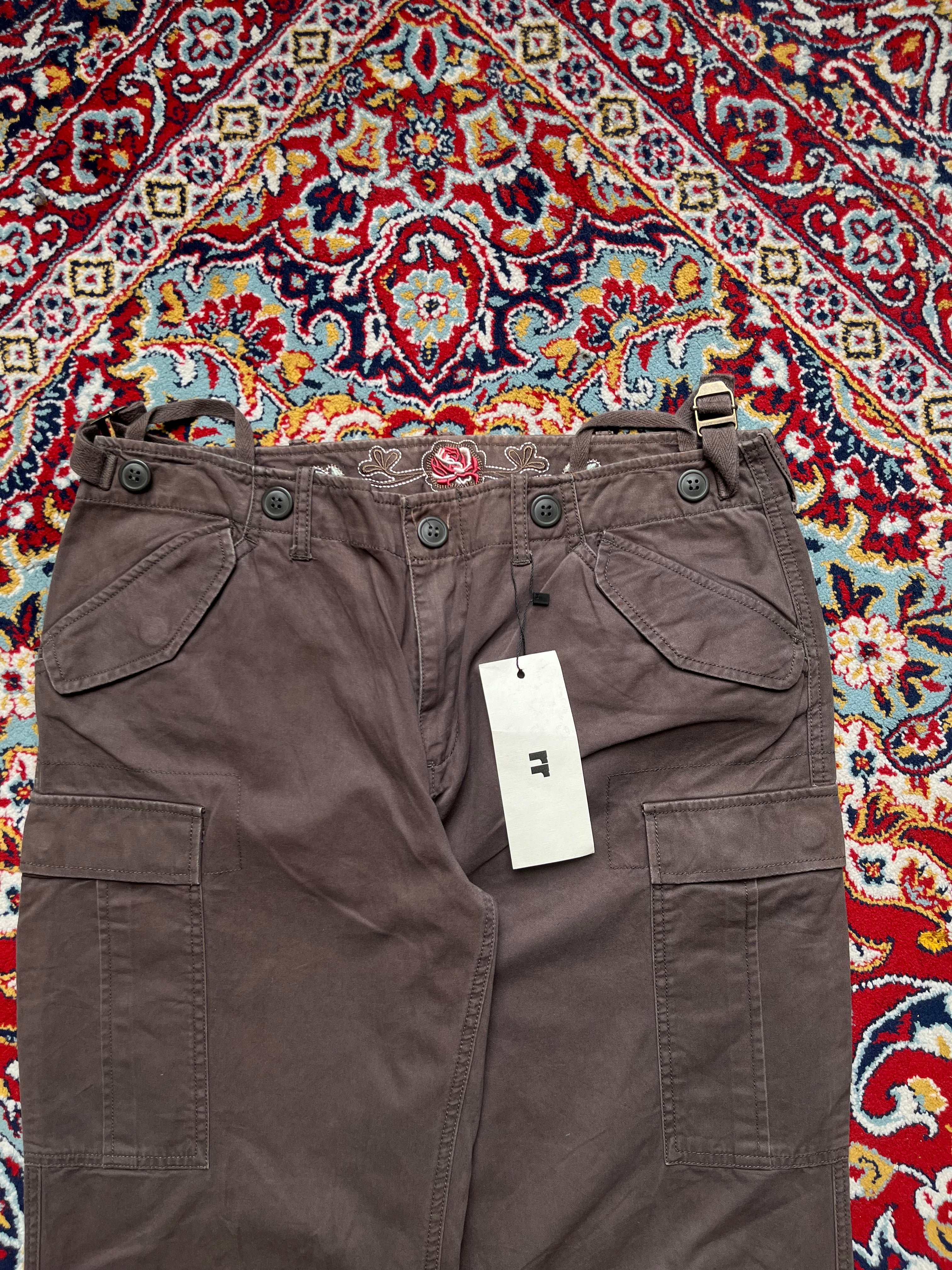 La Redoute Active Wear Women Brown Embroidered Waist Cargo PANTS - 32