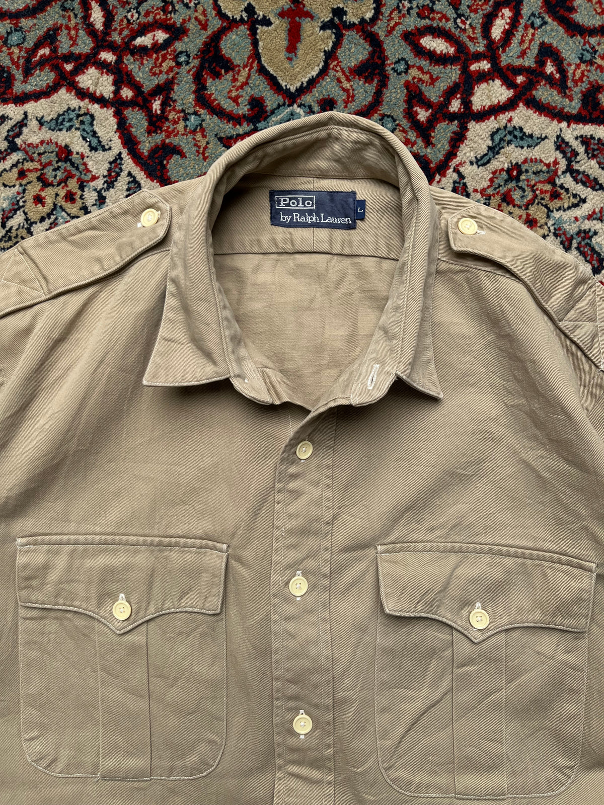 Vintage Polo Ralph Lauren Heavy Twill Button Up Overshirt Jacket - M