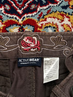 La Redoute Active Wear Women Brown Embroidered Waist Cargo PANTS - 32