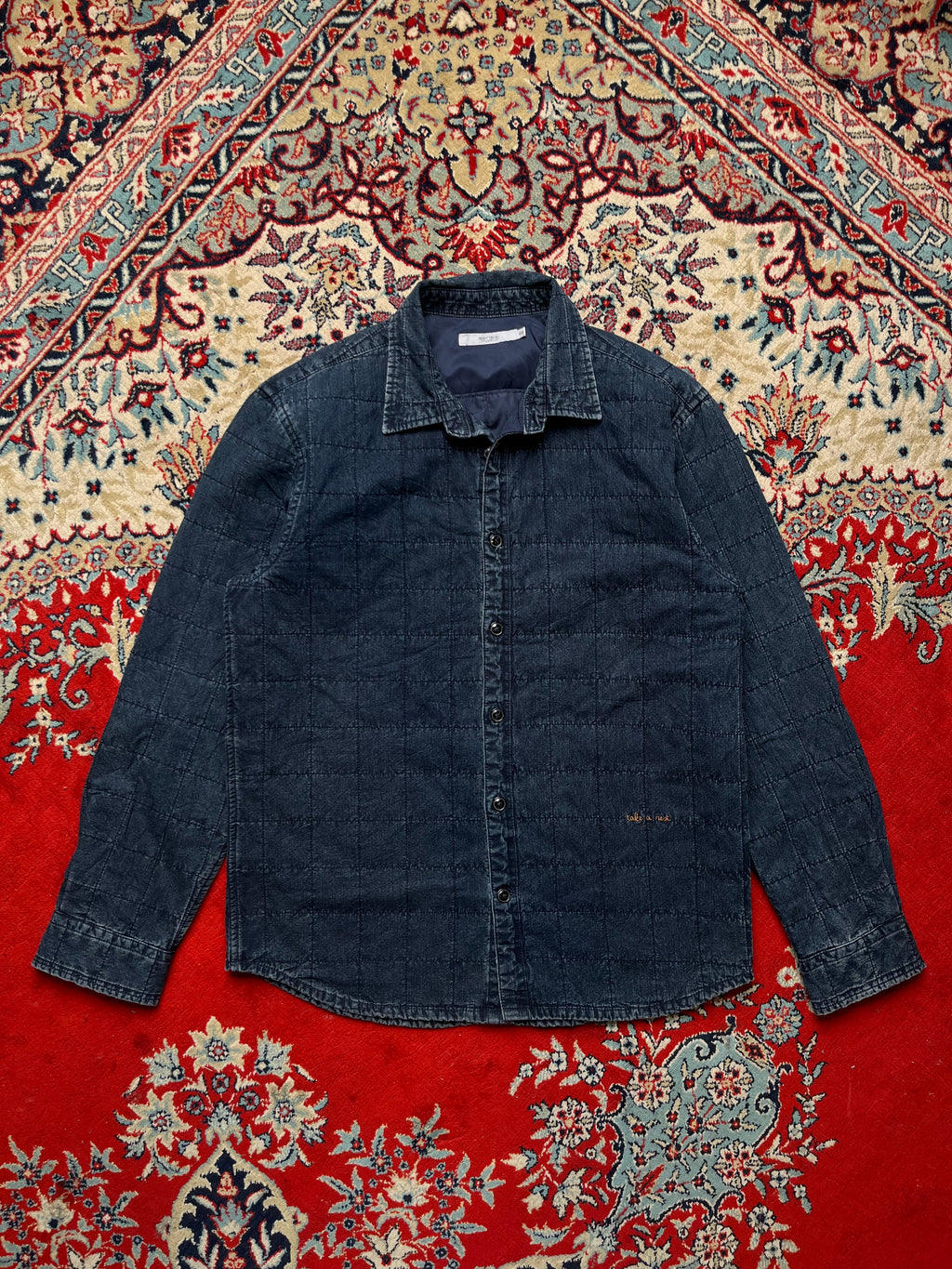 Series Urban Generation Quilted Button Up Padded Denim Jacket - M