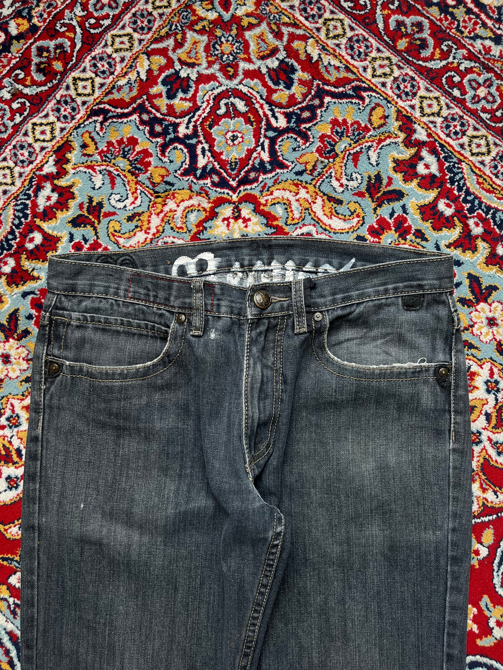 Rinse Request Distressed Straight Fit Jeans - 32