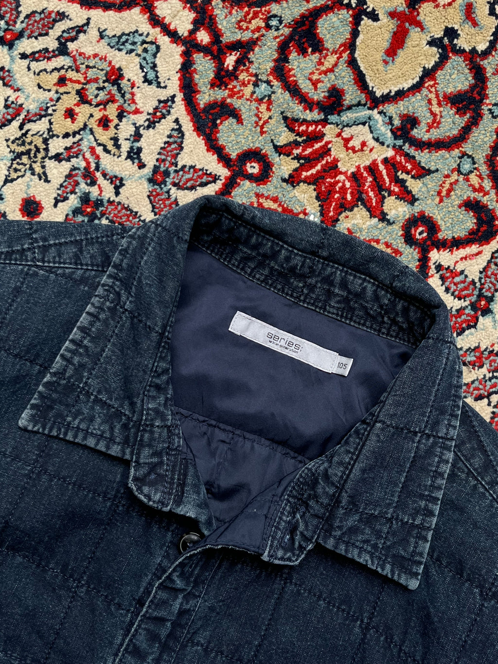 Series Urban Generation Quilted Button Up Padded Denim Jacket - M