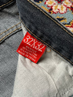 Rinse Request Distressed Straight Fit Jeans - 32