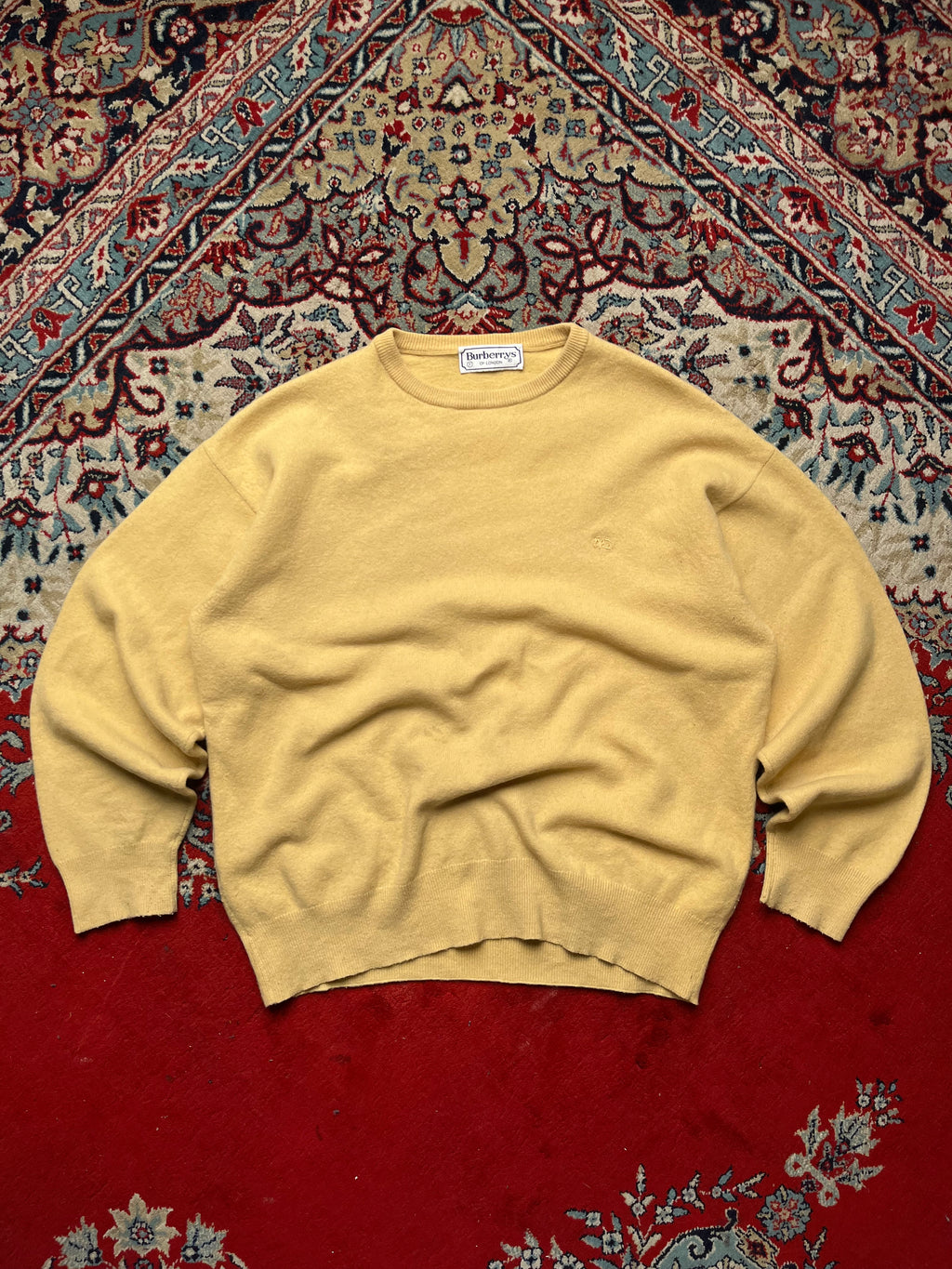 Vintage Burberrys of London Lambswool Crewneck Knit Sweater - M