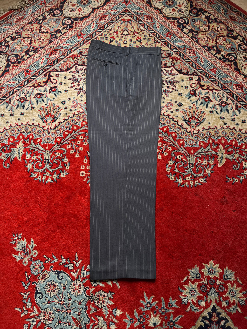 Protocol Charcoal Gray Pinstripe Flat Front Dress PANTS - 32