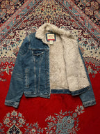 Vintage Abercrombie & Fitch Sherpa Lined Distressed Denim Jacket - L