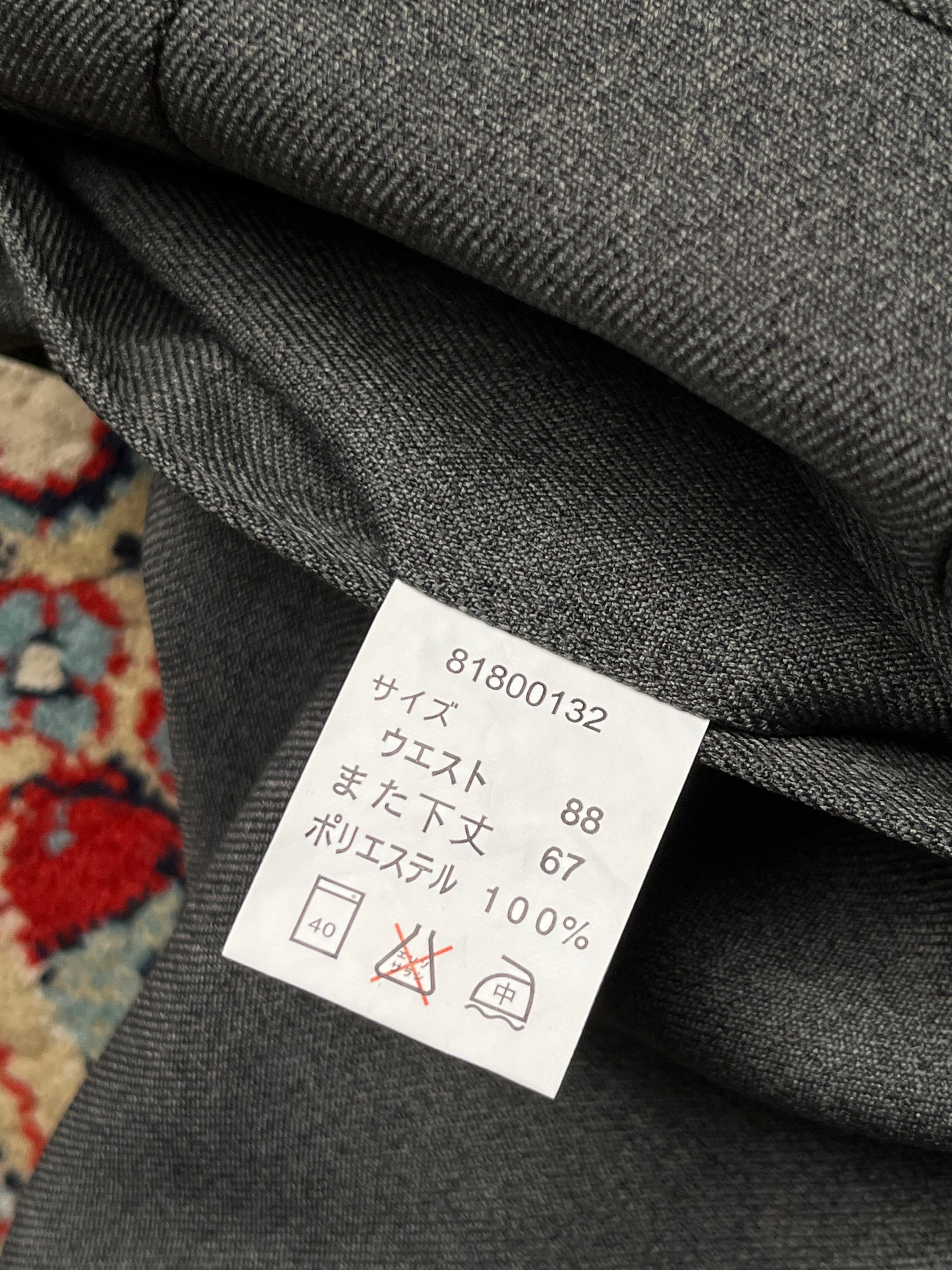 Vintage Japanese Grey Flat Front Classic Wool Dress PANTS - 34