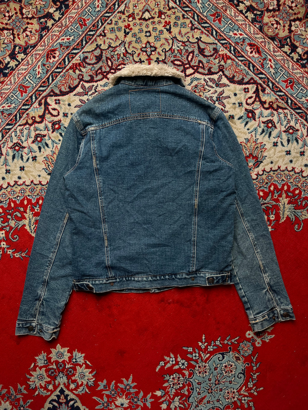Vintage Abercrombie & Fitch Sherpa Lined Distressed Denim Jacket - L