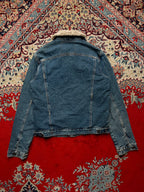 Vintage Abercrombie & Fitch Sherpa Lined Distressed Denim Jacket - L