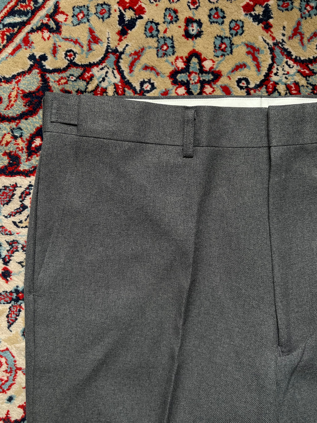 Vintage Japanese Grey Flat Front Classic Wool Dress PANTS - 34