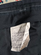 Vintage GUCCI Black Pinstripe Wool Silk Luxury Dress PANTS - 32