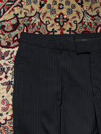 Vintage GUCCI Black Pinstripe Wool Silk Luxury Dress PANTS - 32