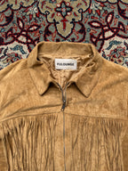 Fulounge Western Faux Suede Fringe Tassel Full Zip Jacket - M