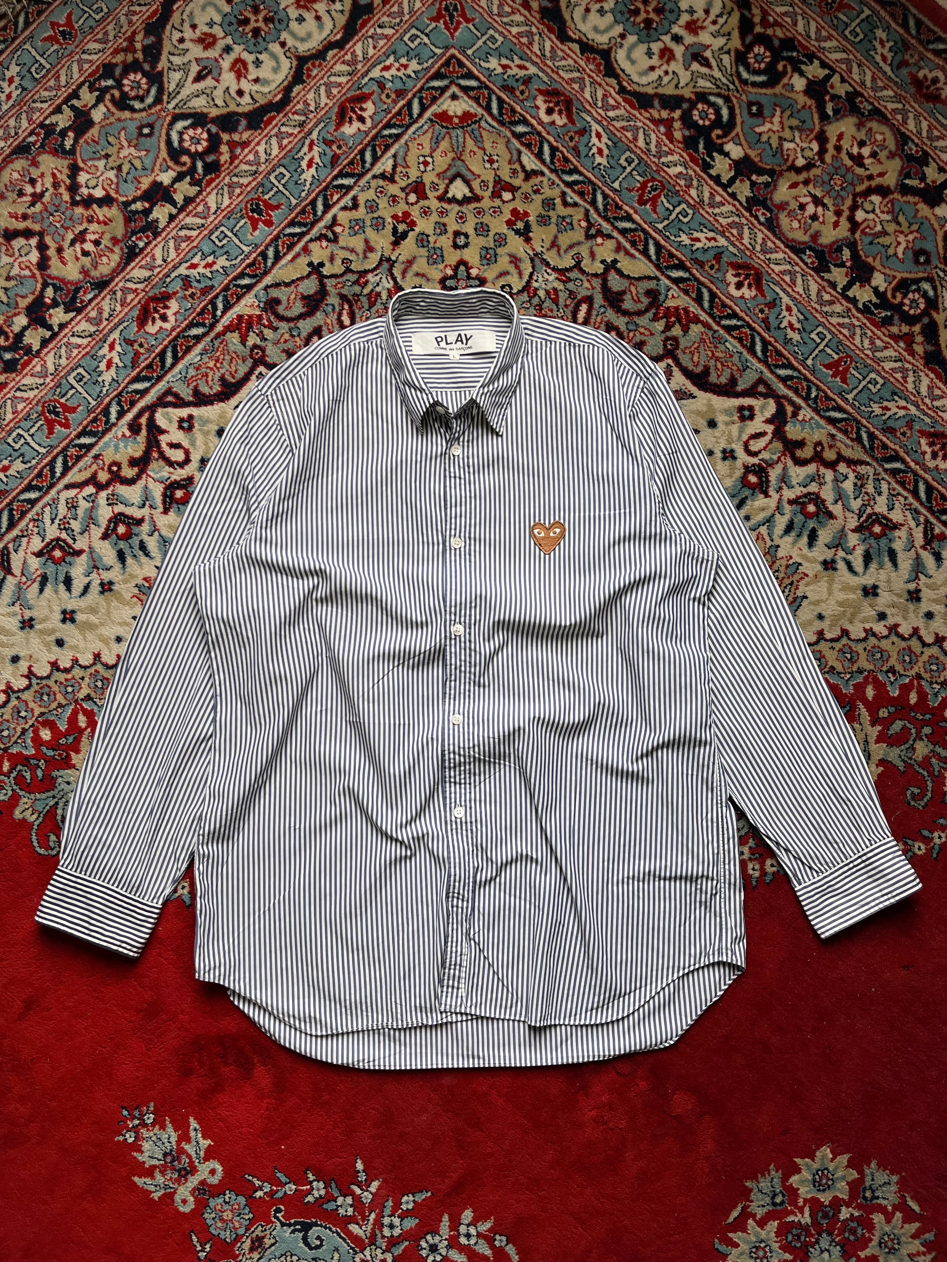 Comme des Garçons Play striped BUTTON DOWN SHIRT - L