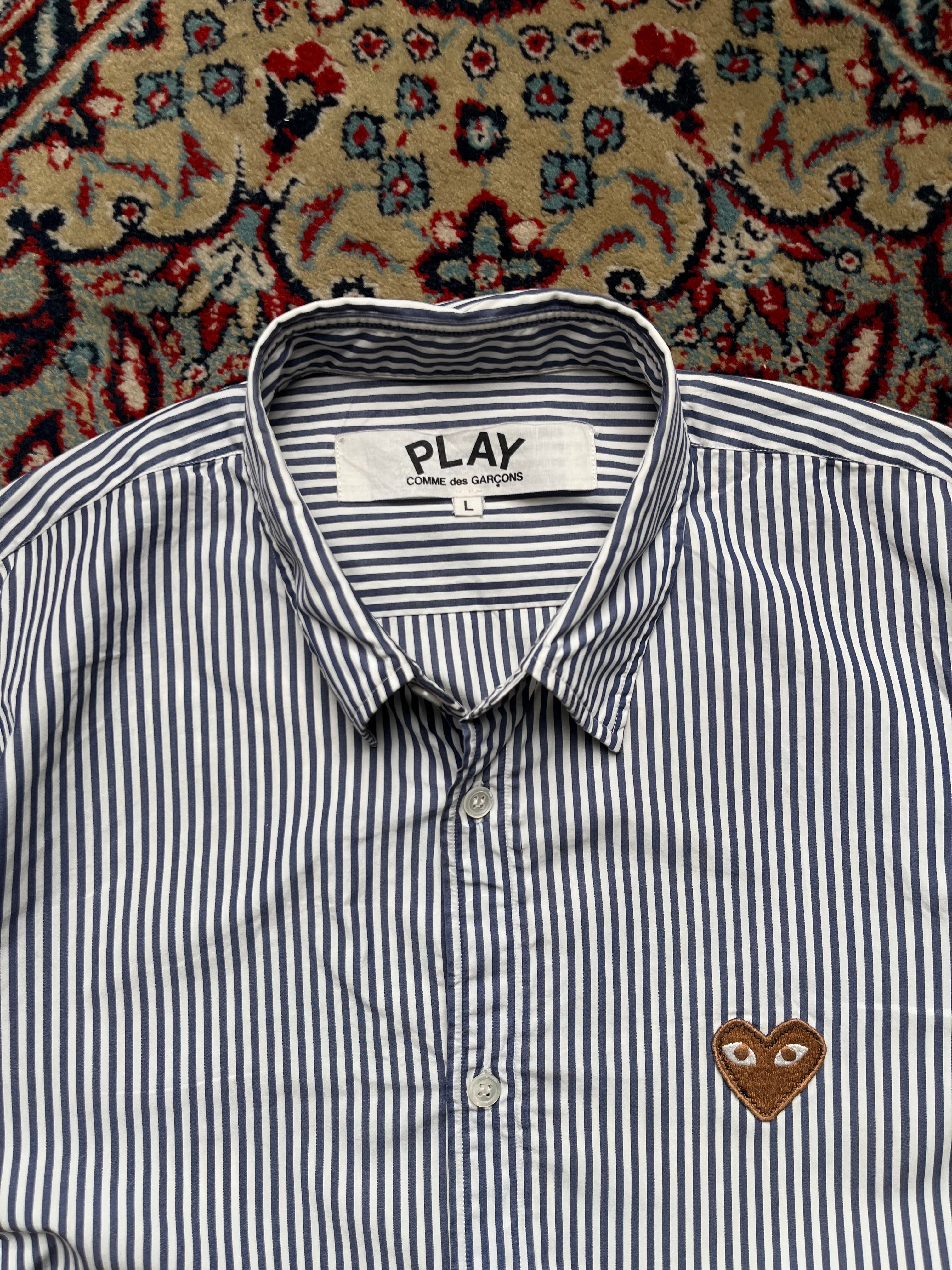 Comme des Garçons Play striped BUTTON DOWN SHIRT - L