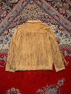 Fulounge Western Faux Suede Fringe Tassel Full Zip Jacket - M