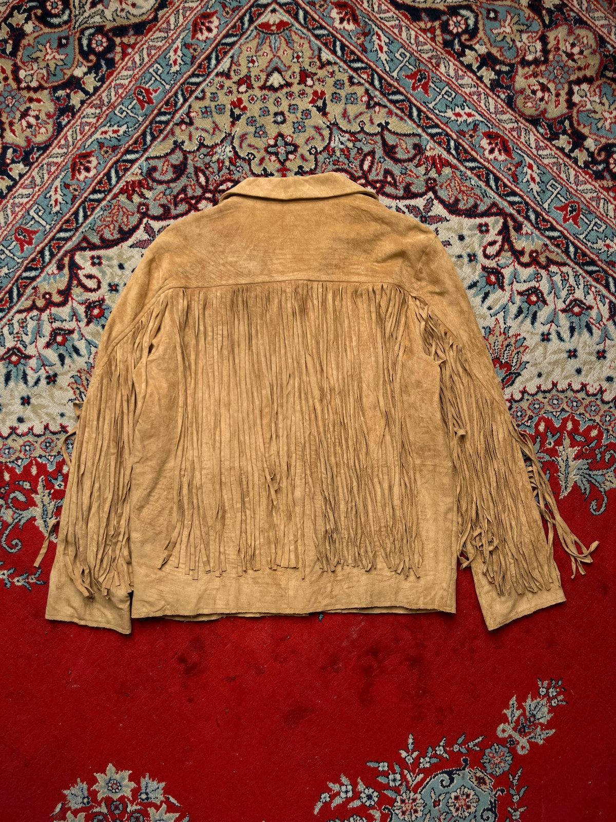 Fulounge Western Faux Suede Fringe Tassel Full Zip Jacket - M
