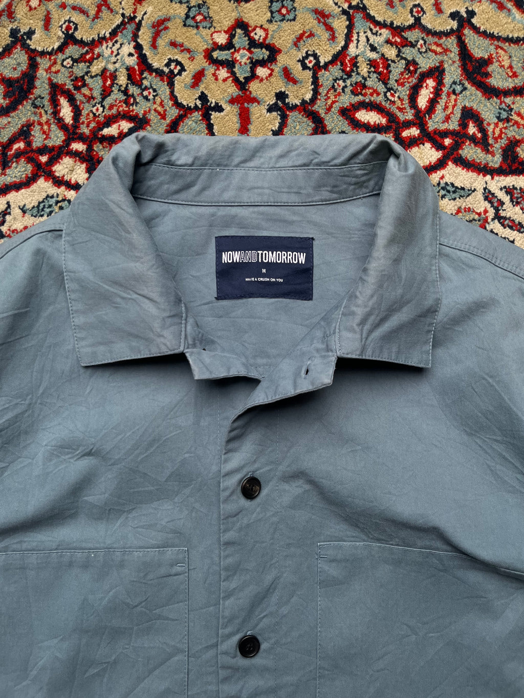 Now and tomorrow Korean Workwear Cotton Overshirt Jacket - L