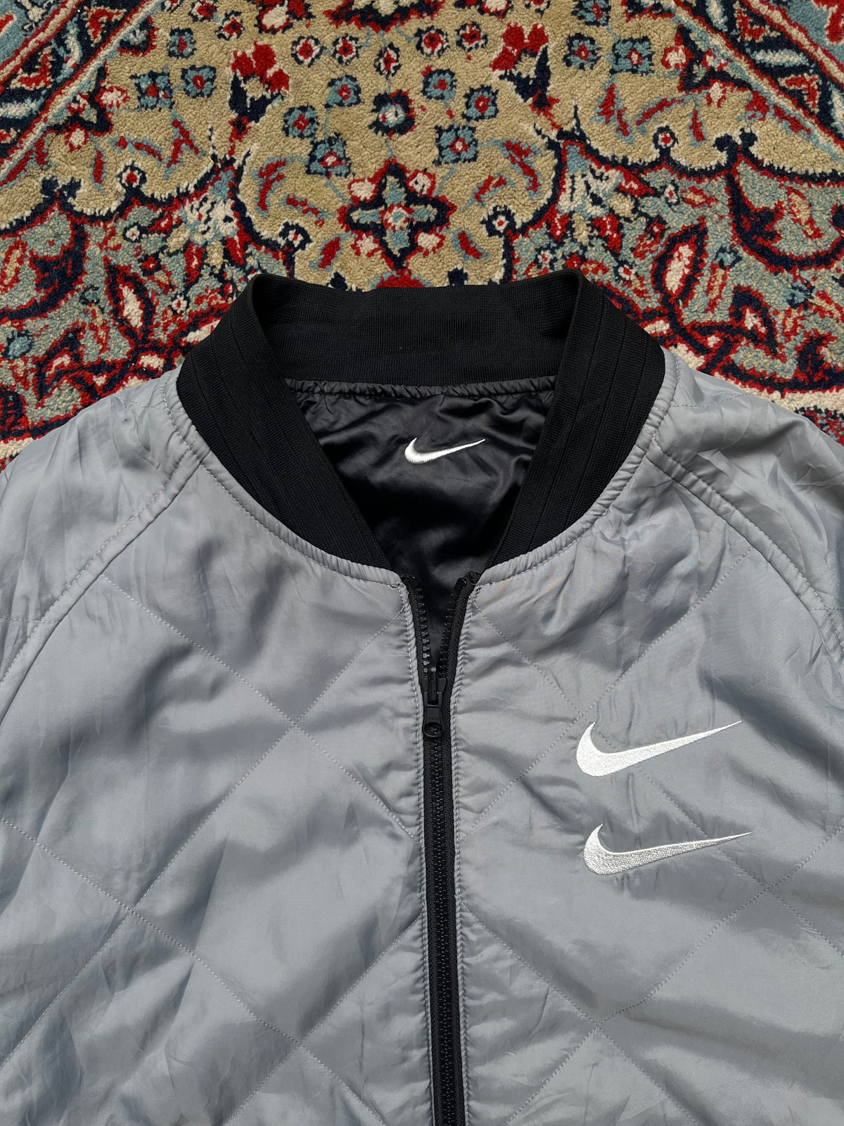 Nike Reversible Double Swoosh Quilted Padded Bomber Jacket - M