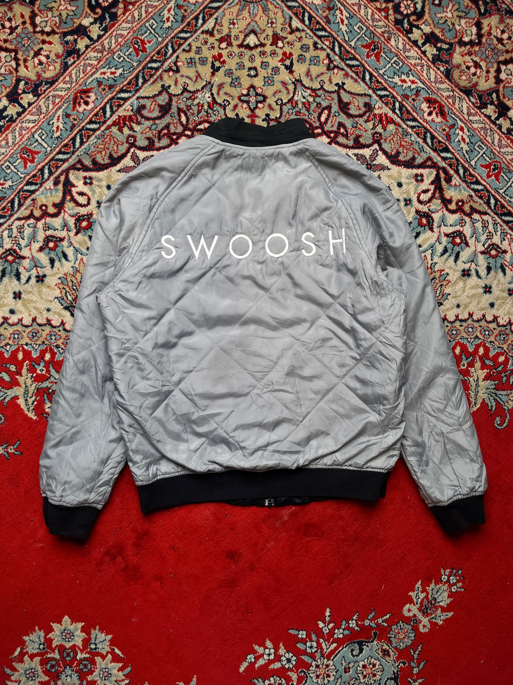 Nike Reversible Double Swoosh Quilted Padded Bomber Jacket - M