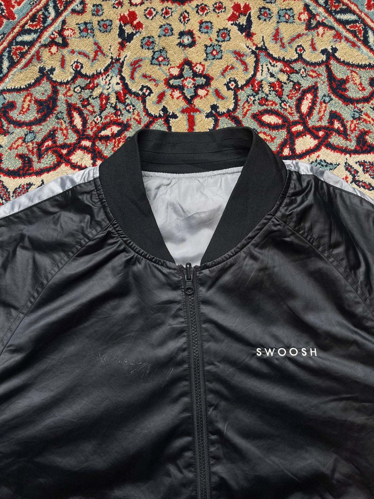 Nike Reversible Double Swoosh Quilted Padded Bomber Jacket - M