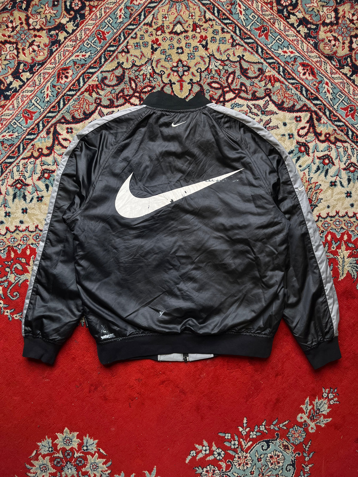 Nike Reversible Double Swoosh Quilted Padded Bomber Jacket - M