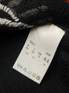 Betty Barclay Womens Black Floral Embroidered Sequin Beaded V-Neck Knit Sweater - M
