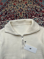 Moiety Addmore Womens Cream Off-White Ribbed Knit Cropped Cardigan - L