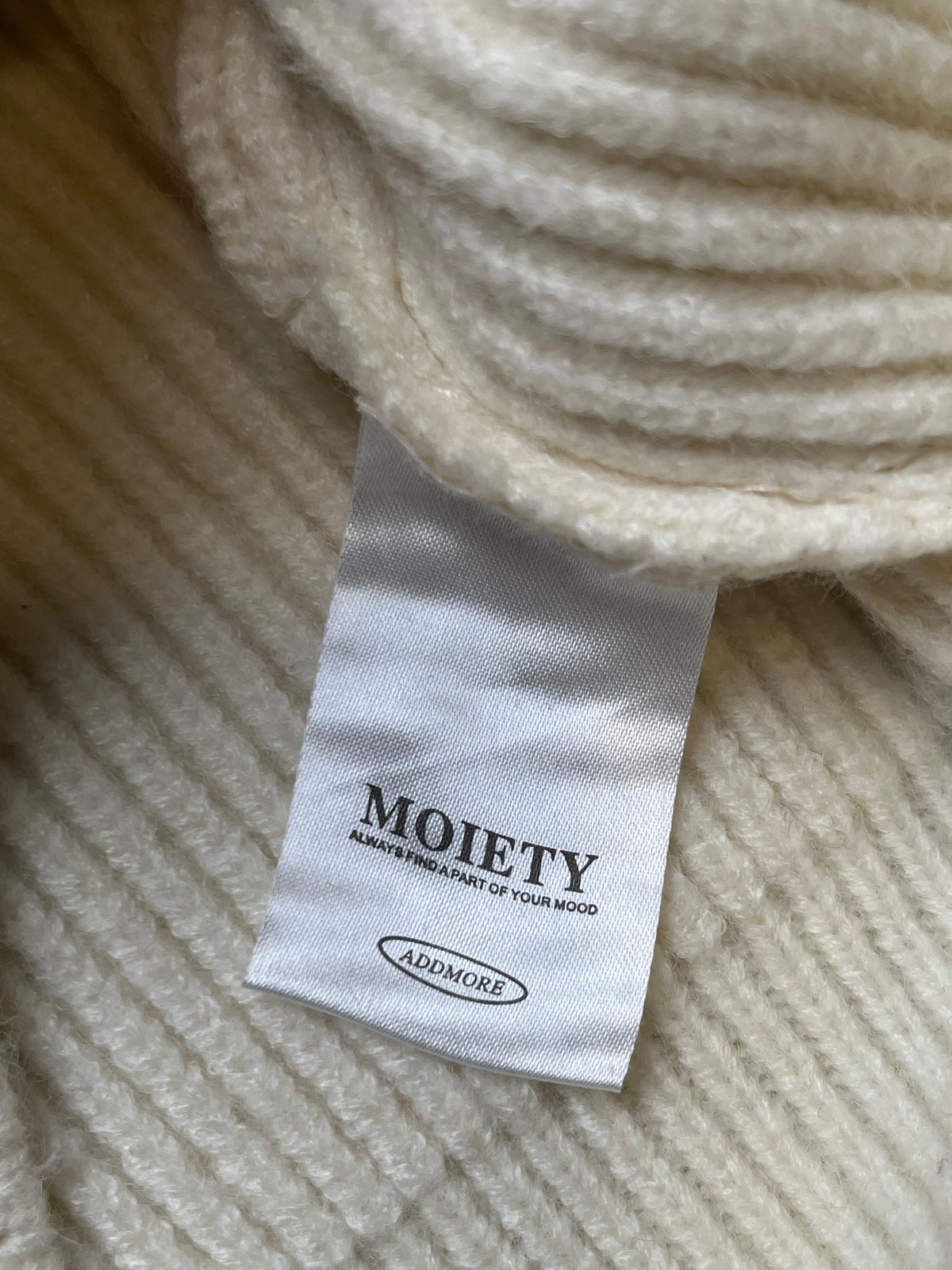 Moiety Addmore Womens Cream Off-White Ribbed Knit Cropped Cardigan - L